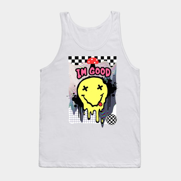 Melting Smiley Face Tank Top by saif